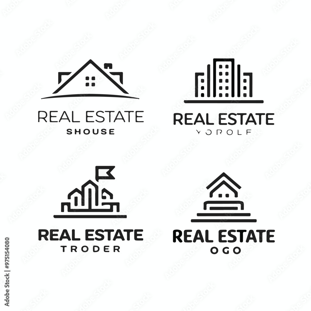 Obraz premium Modern Real Estate Logo Set