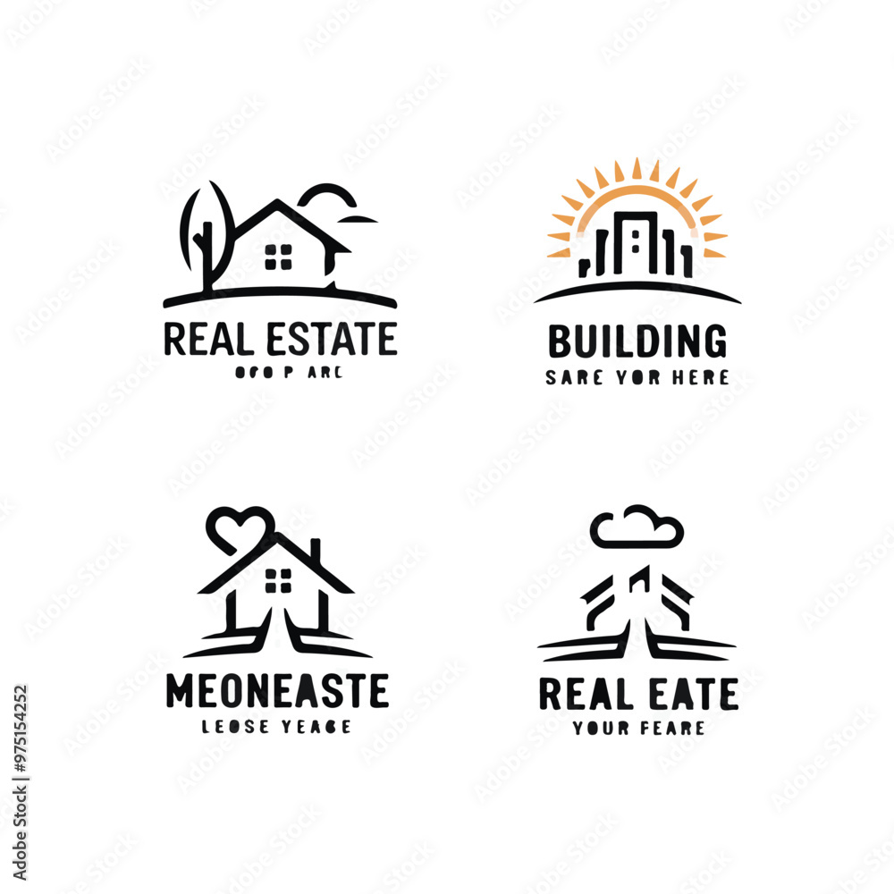 Modern Real Estate Logo Set Modern Real Estate Logo Set
