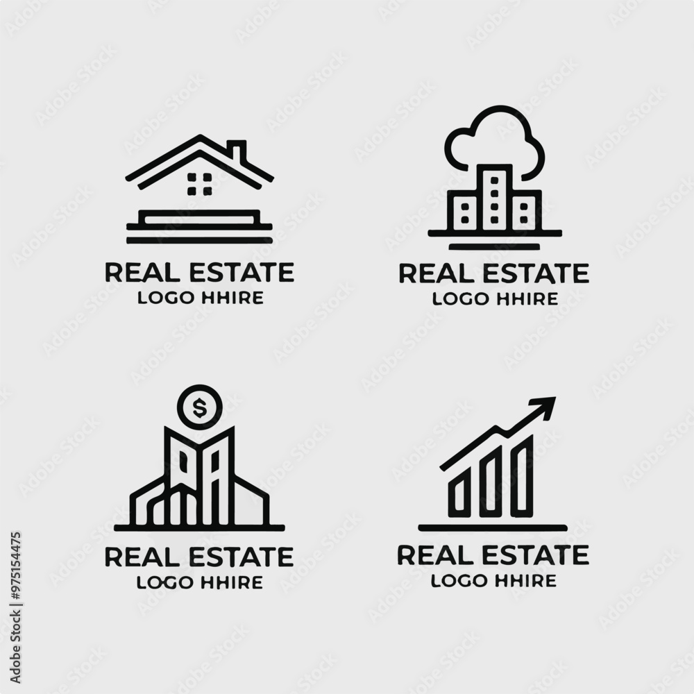Modern Real Estate Logo Set Modern Real Estate Logo Set