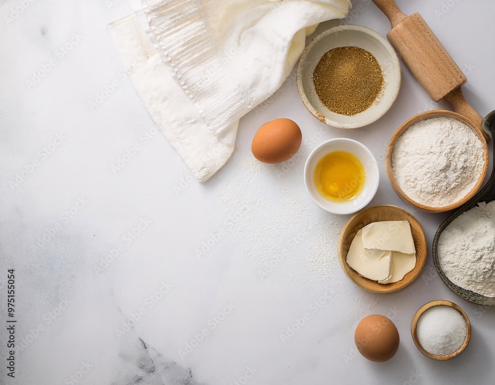 ingredients needed to make a pie or cake, including flour, sugar, butter, eggs, and other additives, generative ai ingredients needed to make a pie or cake, including flour, sugar, butter, eggs, and other additives, generative ai