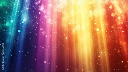 Abstract Background with Rainbow Colors, Glittering Lights, and Soft Blur