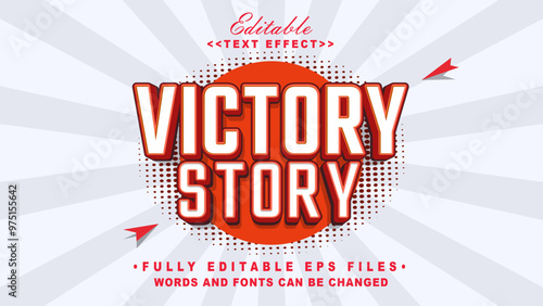 editable victory story text effect.typhography logo