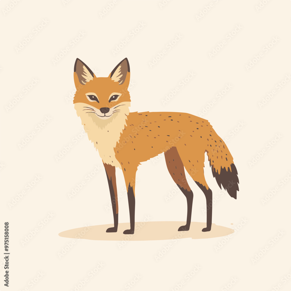 Obraz premium Stylized Fox Illustration with Minimal Background