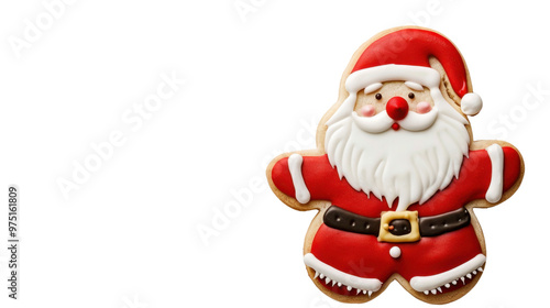 Christmas Santa Claus cookie on transparent background