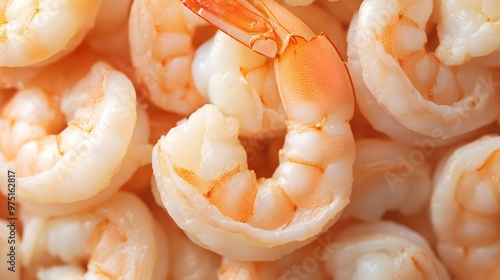 A background of perfectly cooked shrimp, Generative AI 