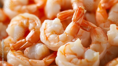 A background of perfectly cooked shrimp, Generative AI 