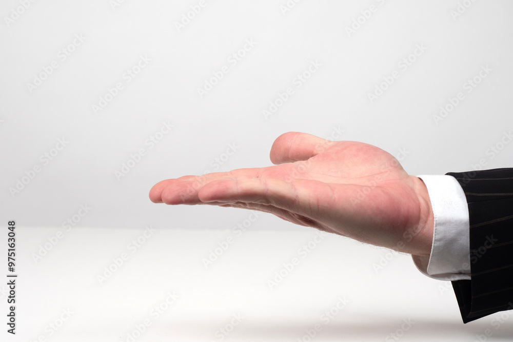Empty palm of businessmen. Gesture asking for help on white. Business man needs support. Entrepreneur needs help. Businessman hand with palm raised up. Man asks for money at end. Manager palm Empty palm of businessmen. Gesture asking for help on white. Business man needs support. Entrepreneur needs help. Businessman hand with palm raised up. Man asks for money at end. Manager palm