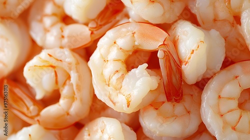 A background of perfectly cooked shrimp, Generative AI 