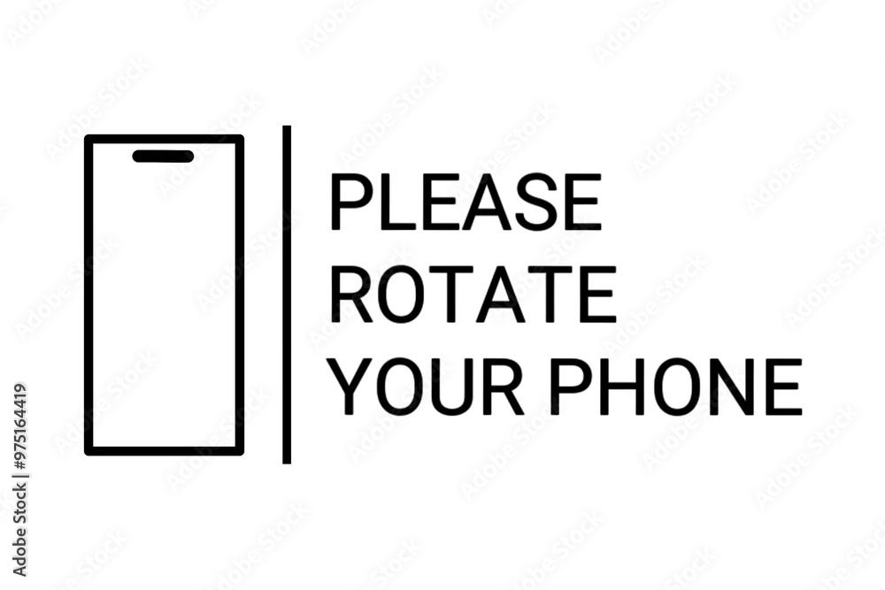 Text element please rotate your phone with smartphone icon black design transparent background Text element please rotate your phone with smartphone icon black design transparent background