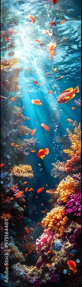Fototapeta premium Low-angle view of an enchanting underwater world