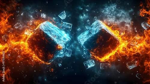 Two Cubes Collide in a Fiery and Icy Explosion of Elements