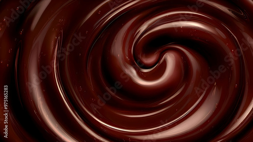 Smooth, Swirling Chocolate Background with a Glossy Finish