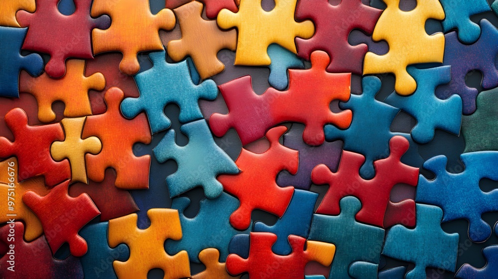 Vibrant puzzle background in a colorful, illustrative style design image Vibrant puzzle background in a colorful, illustrative style design image