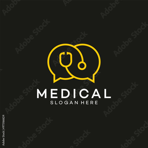 Medical consult logo vector template illustration
