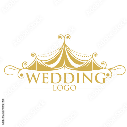 Elegant Wedding Logo, Tent Symbol for Ceremony and Reception Planning