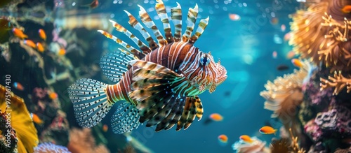 Lionfish Venomous Coral Reef Fish Invasive Species Pterois Volitans Tropical Waters Marine Life photo