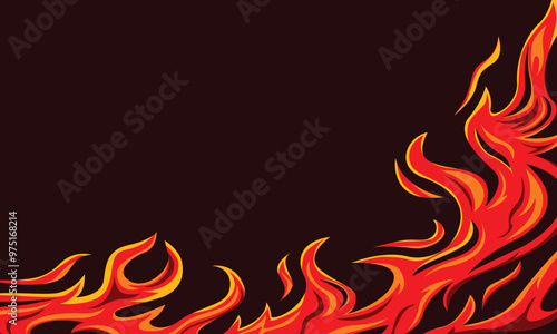 Burning fire background for car wrap sticker