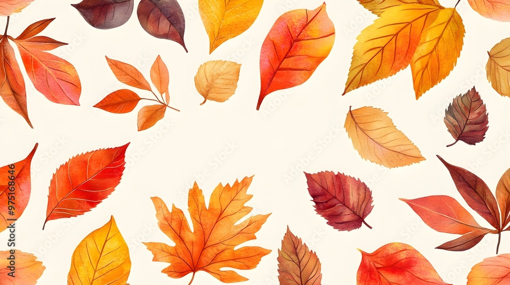 Printable autumn gift wrap pattern with a plain background design Printable autumn gift wrap pattern with a plain background design
