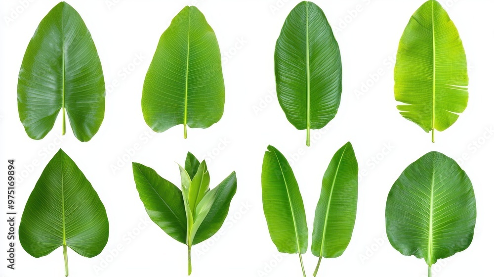 Green Tropical Leaves Isolated on White Background Collection of Exotic Foliage Nature Elements Botany Tropical Plants Green Tropical Leaves Isolated on White Background Collection of Exotic Foliage Nature Elements Botany Tropical Plants