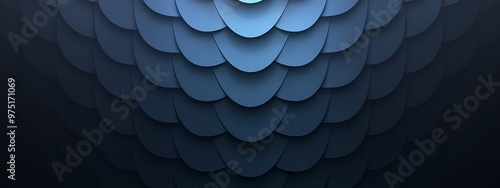 Blue scales pattern abstract background. Wallpaper, backdrop. 3D render illustration. Mermaid tail. Water waves and sea concept. Minimalist design. Snake or dragon scaly skin photo