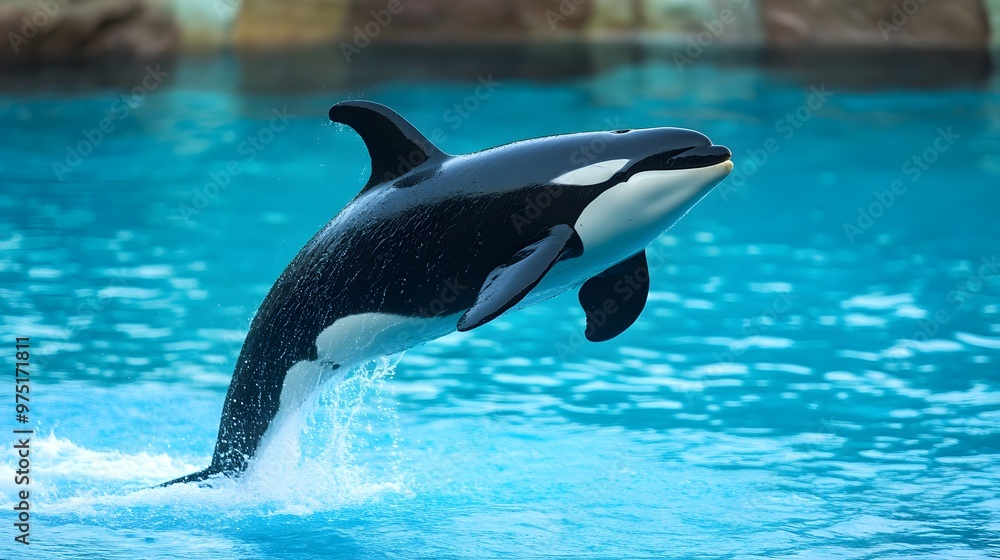 Fototapeta premium Colorful Killer Whales, Generative AI