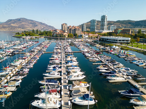 Aerial Kelowna City Waterfront British Columbia Okanagan Valley
