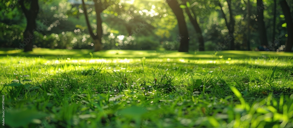 Fototapeta premium Lush Green Grass In Nature As A Background