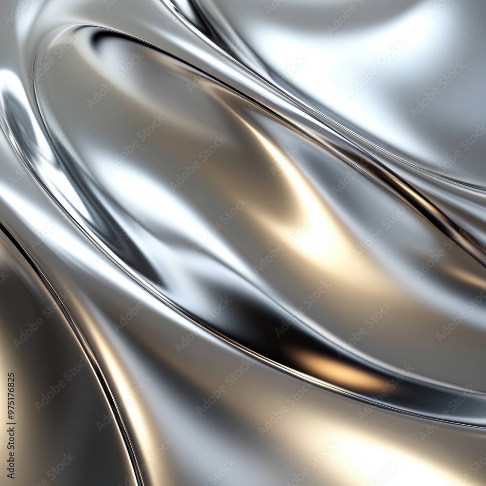 Abstract Metallic Waves with Shiny Surface Abstract Metallic Waves with Shiny Surface