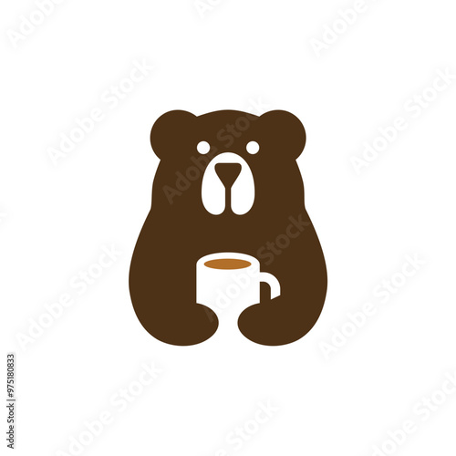 bear coffee logo symbol vector illustration design