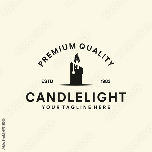 Candle light logo design vector illustration