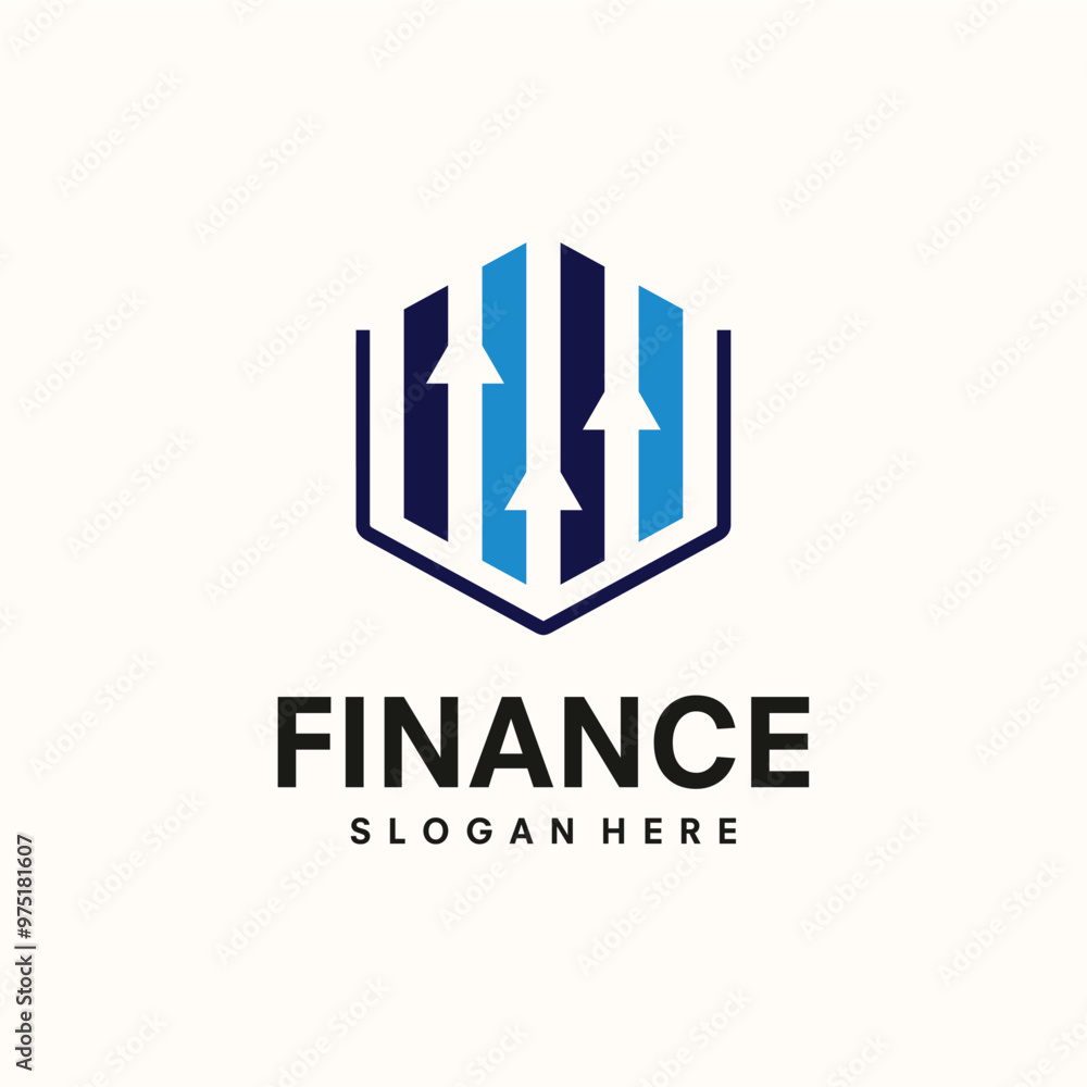 Obraz premium Financial Business Logo Design Vector Illustration
