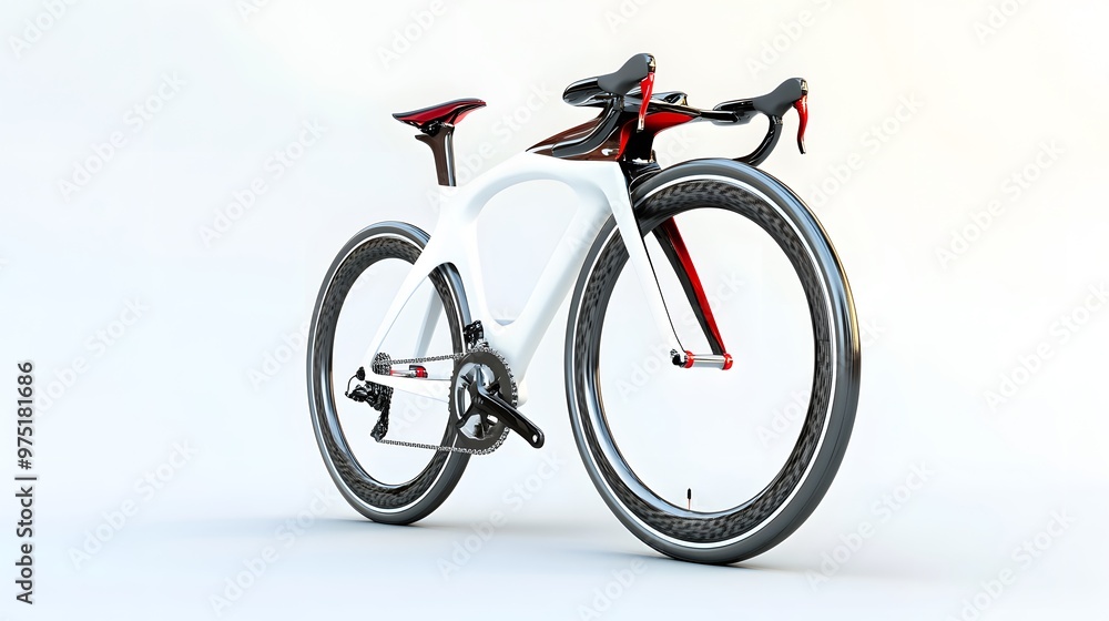 Fototapeta premium 8. **A sleek 3D render of a racing bike with aerodynamic design, isolated on a clean white background