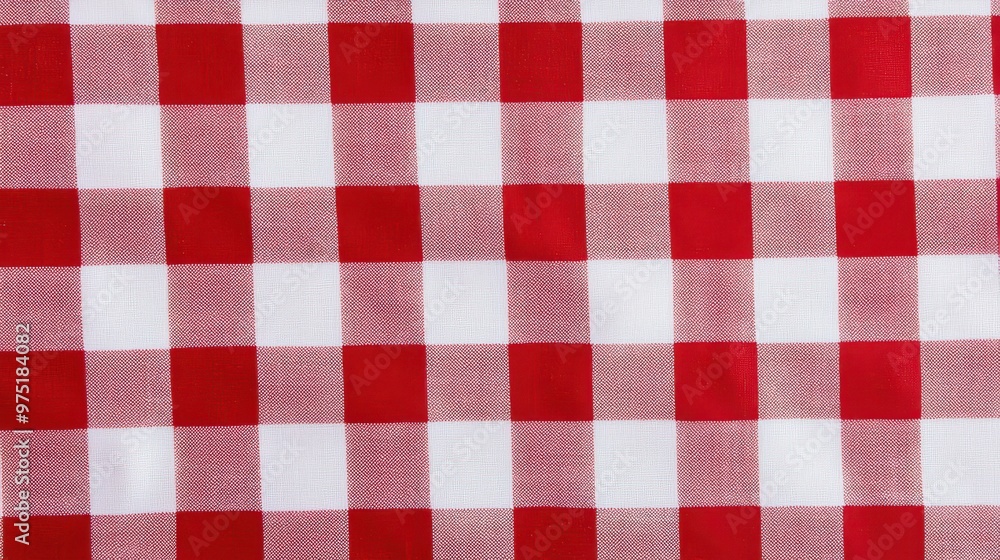 Red and White Checkered Picnic Blanket Fabric Texture Red and White Checkered Picnic Blanket Fabric Texture