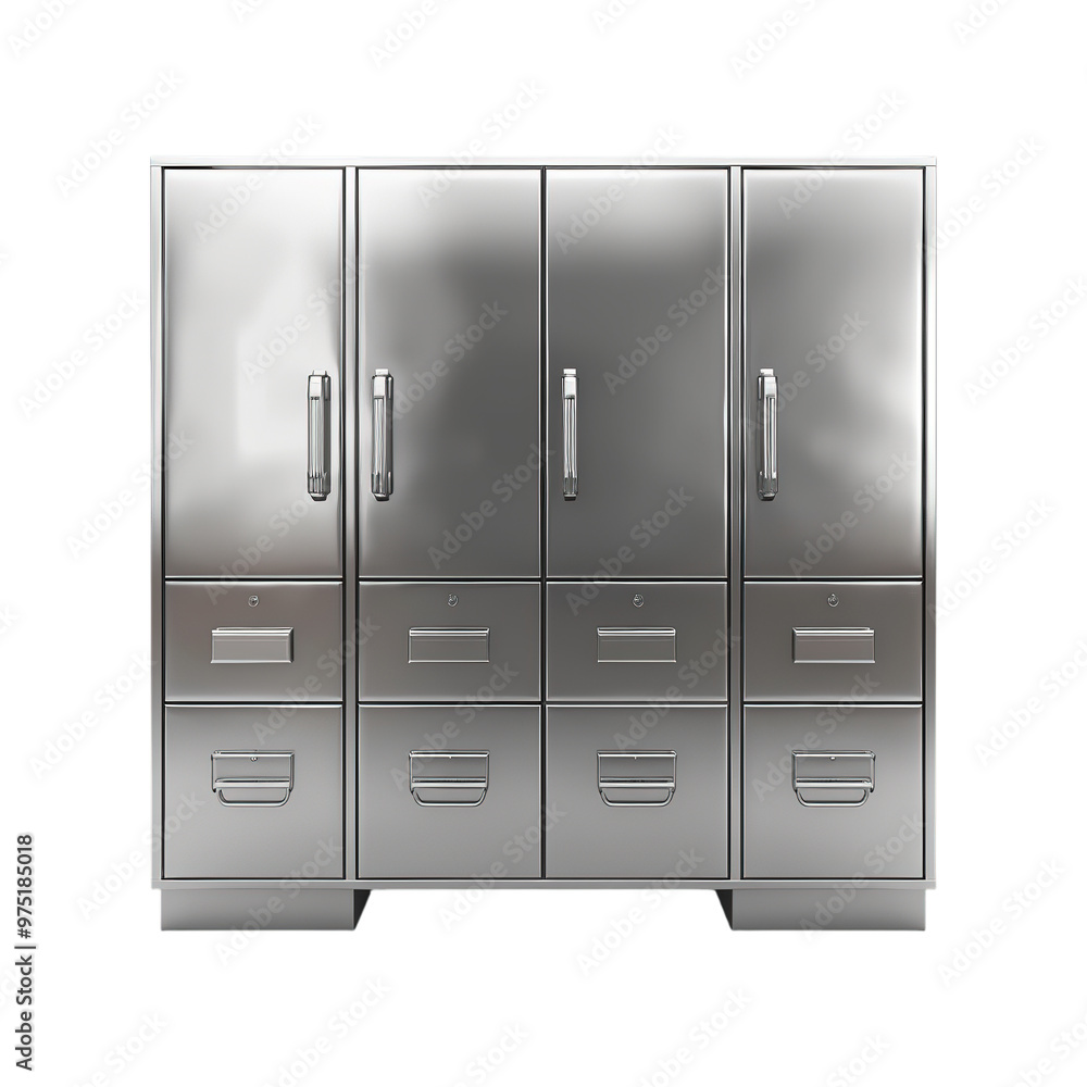 Steel Cabinets on Transparent Background