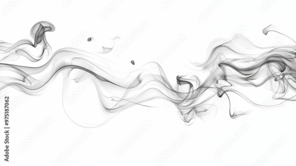 Abstract Smoke Swirls on White Background Abstract Smoke Swirls on White Background