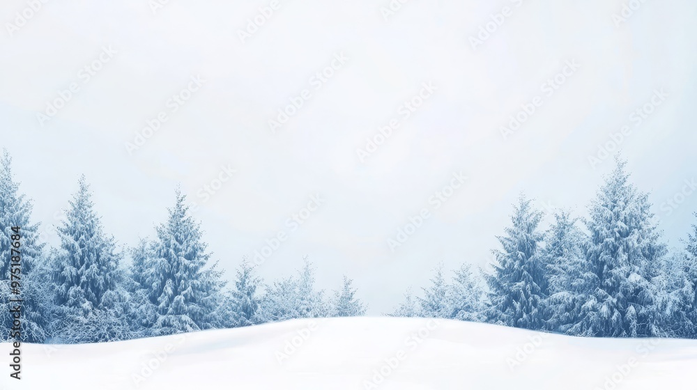 Fototapeta premium Vast winter landscape with clear sky and ample copy space for your creative ideas