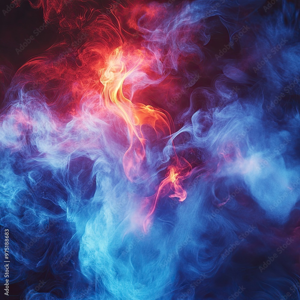 Colorful Abstract Smoke Swirls in Red and Blue Colorful Abstract Smoke Swirls in Red and Blue