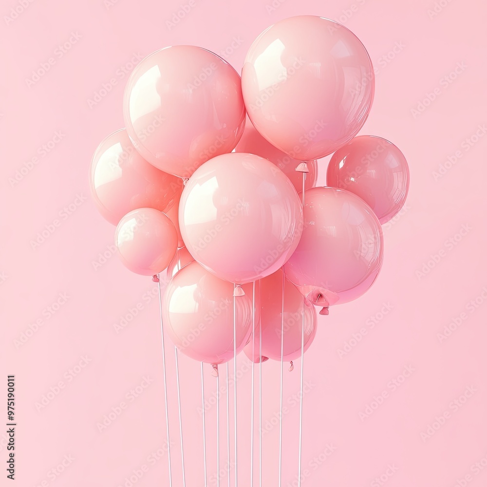 Soft Pink Balloons on a Pastel Background Soft Pink Balloons on a Pastel Background