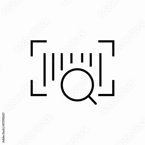 bar code scan search icon sign vector