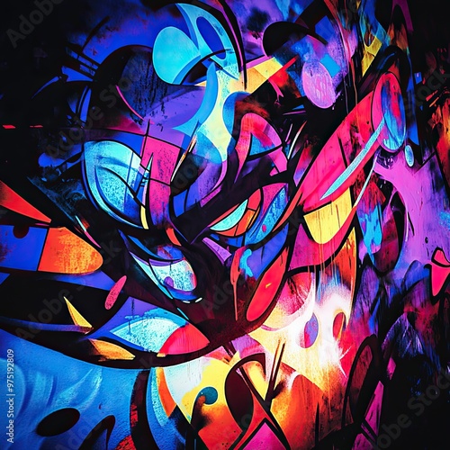 Wallpaper Mural Vibrant Abstract Graffiti Art with Bold Colors Torontodigital.ca
