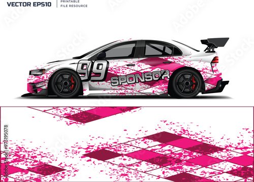 car livery graphic vector. abstract grunge background design for vehicle vinyl wrap and car branding