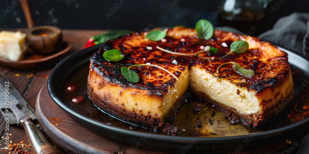 Burnt cheesecake in the Basque style Burnt cheesecake in the Basque style