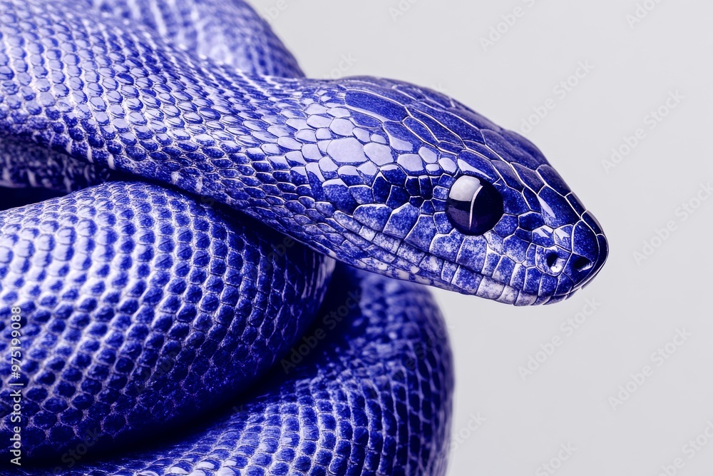 A modern and sleek digital illustration of a snake coiled in a circle ...