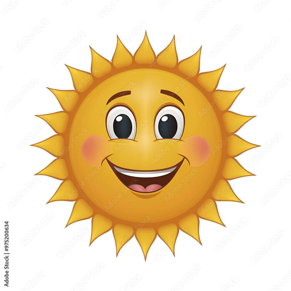 Happy sun with a friendly expression Happy sun with a friendly expression