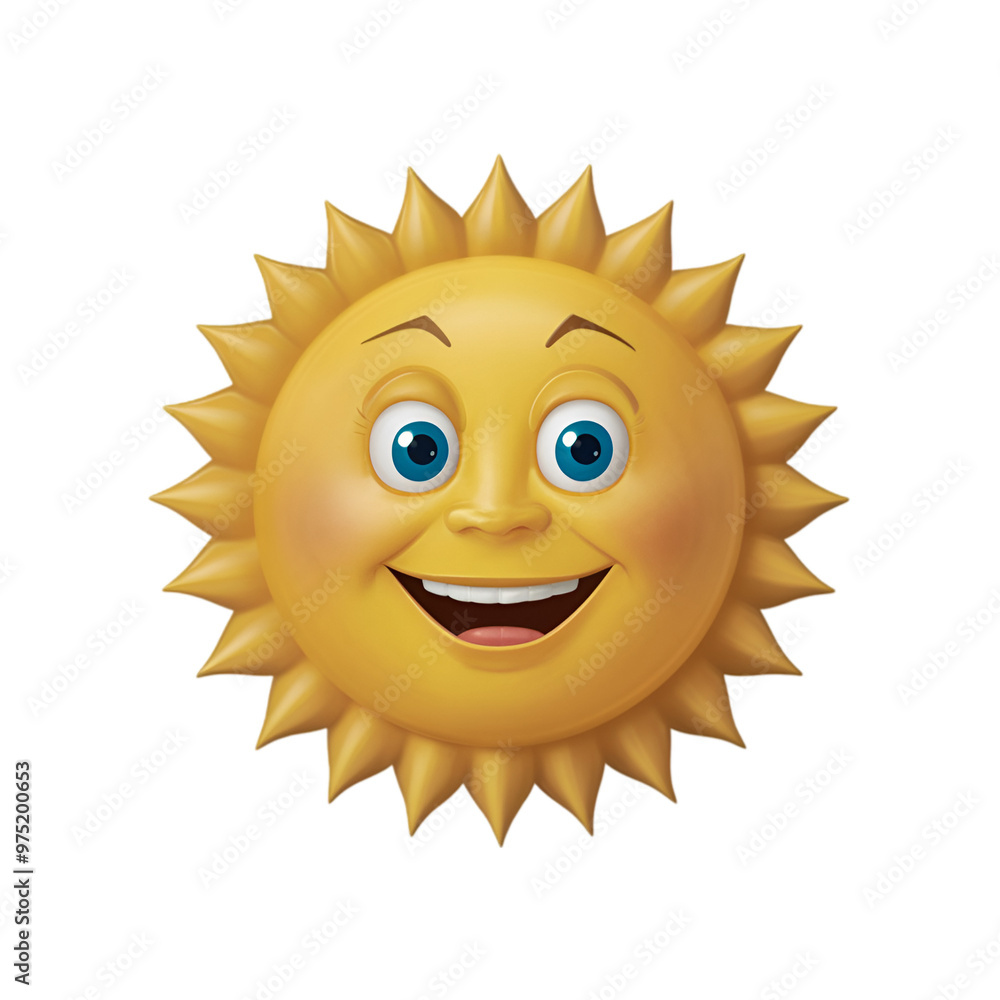 Happy sun with a friendly expression Happy sun with a friendly expression