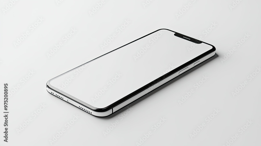 a modern smartphone on a clean white background a modern smartphone on a clean white background