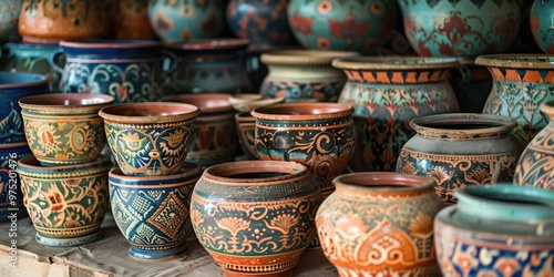 Distinct Patterns and Designs of Traditional Earthenware photo