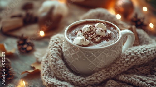 Indulge in the winter s embrace with a cozy cup of rich and creamy hot chocolate delight today