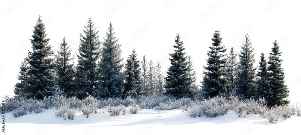 Winter in the Boreal Forest: Snow-Covered Conifers and Frost-Touched Underbrush Winter in the Boreal Forest: Snow-Covered Conifers and Frost-Touched Underbrush
