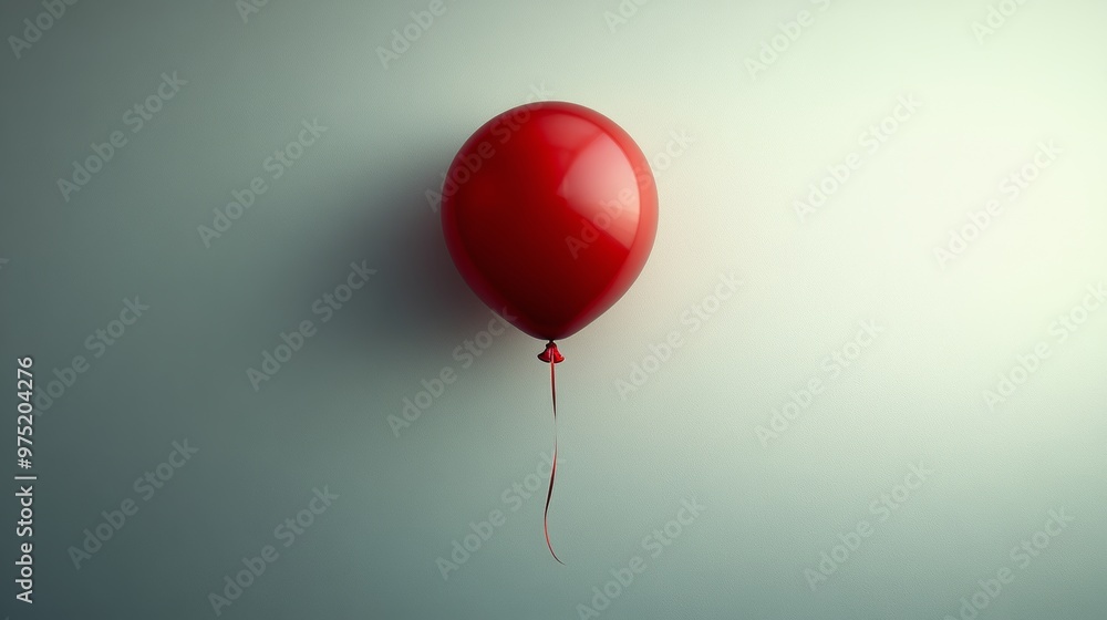 Red balloon on a soft gradient background Red balloon on a soft gradient background